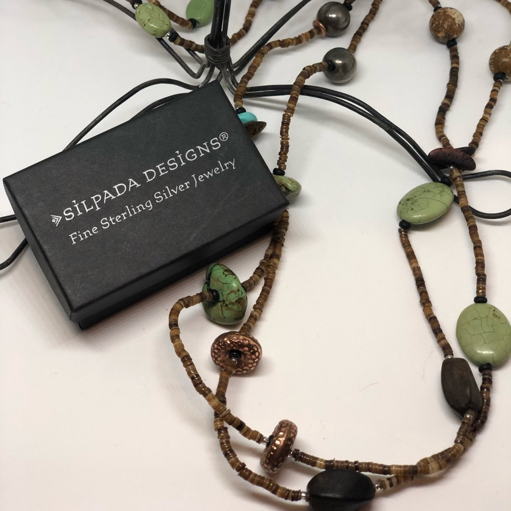 SILPADA GREEN AND BLUE HOWLITE NECKLACE